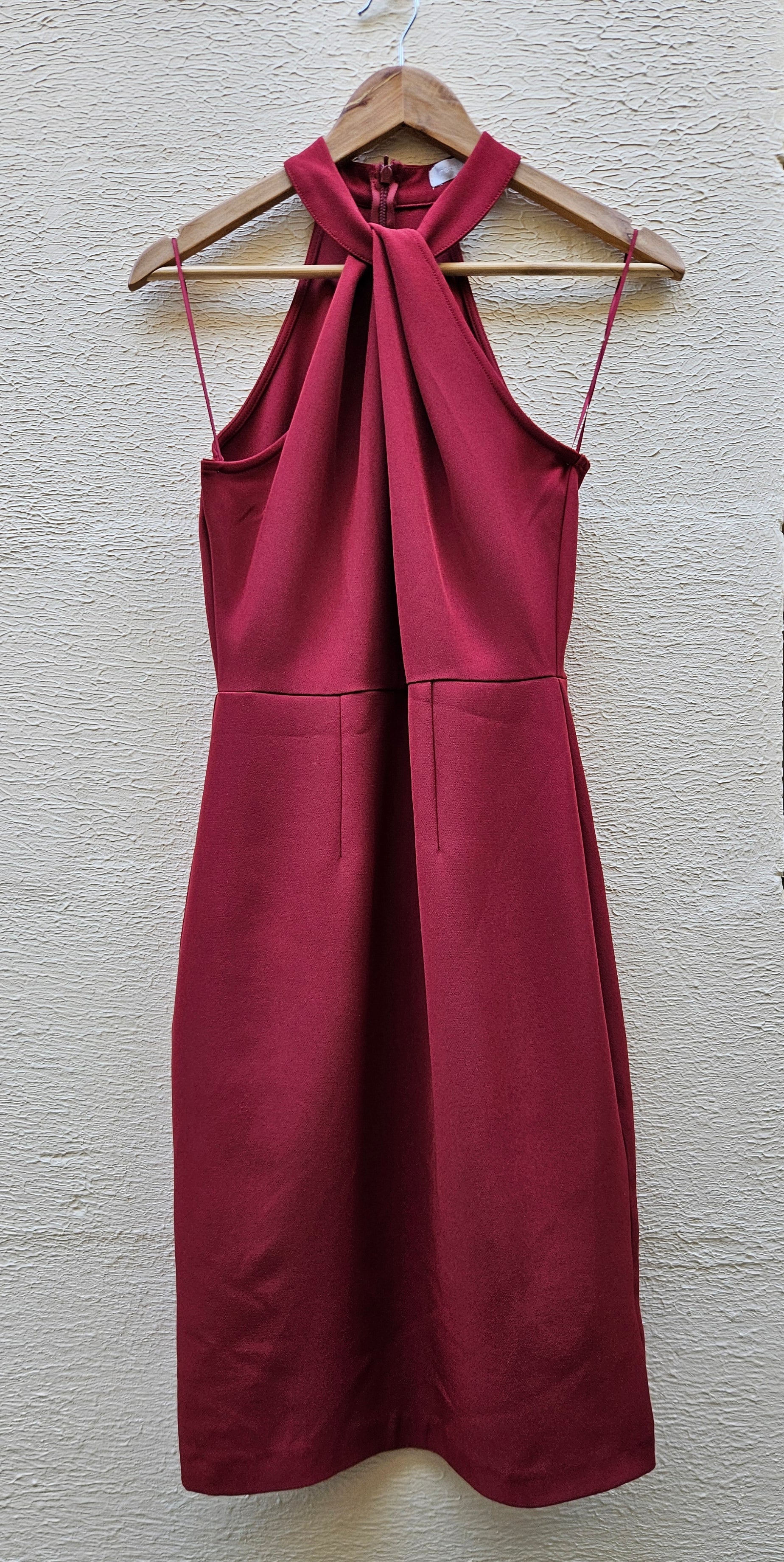 Burgundy Halter Dress