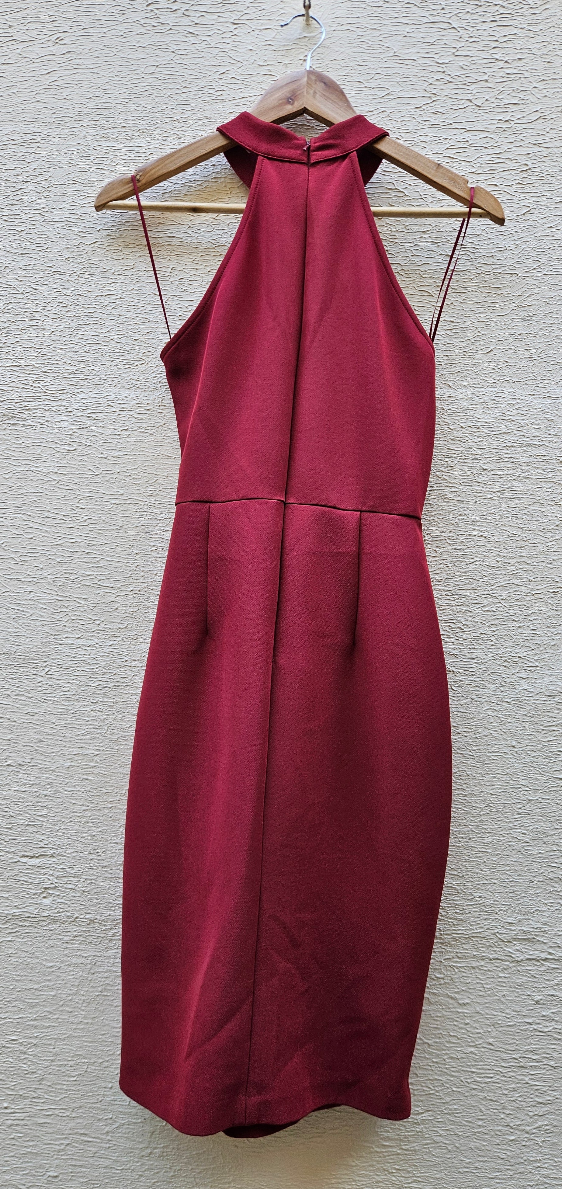 Burgundy Halter Dress