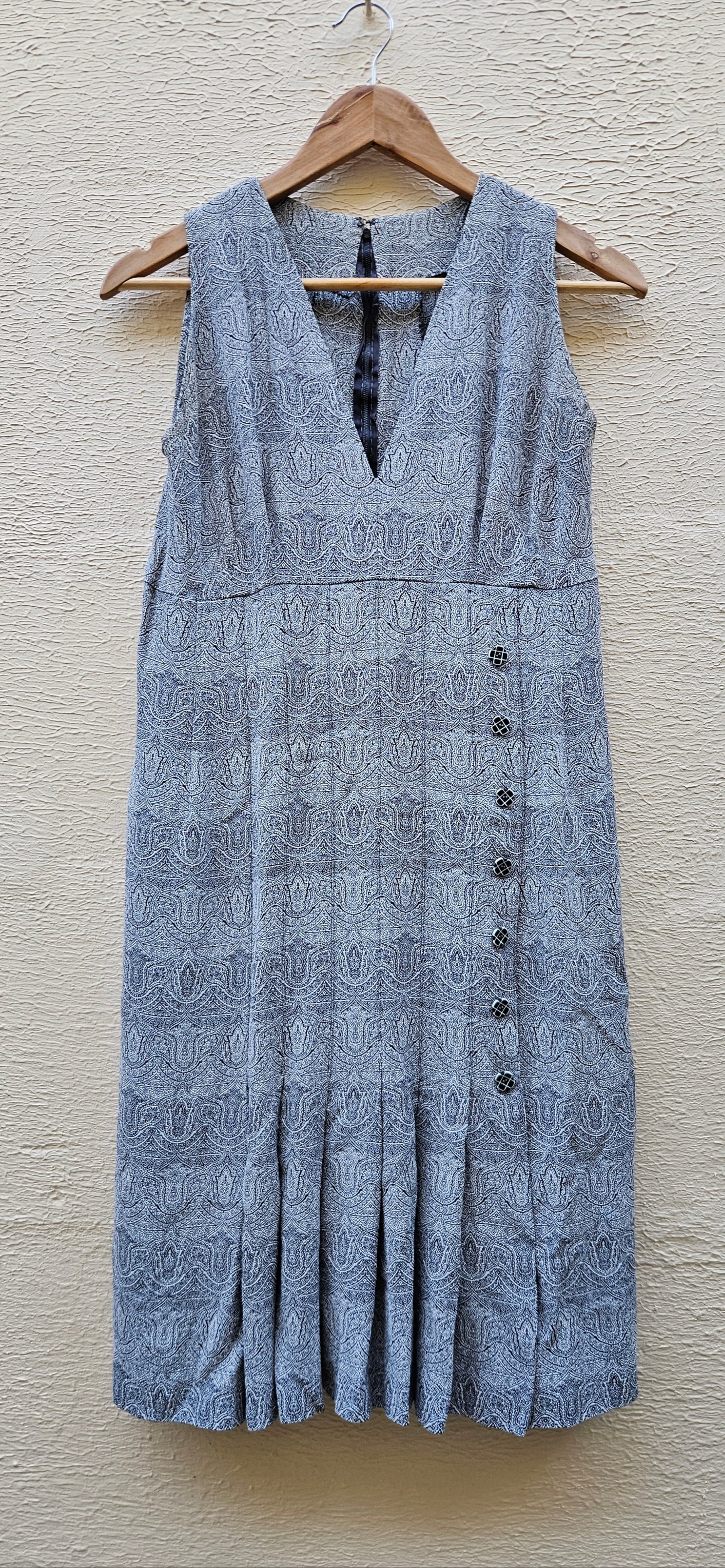 Pleated Button Dress