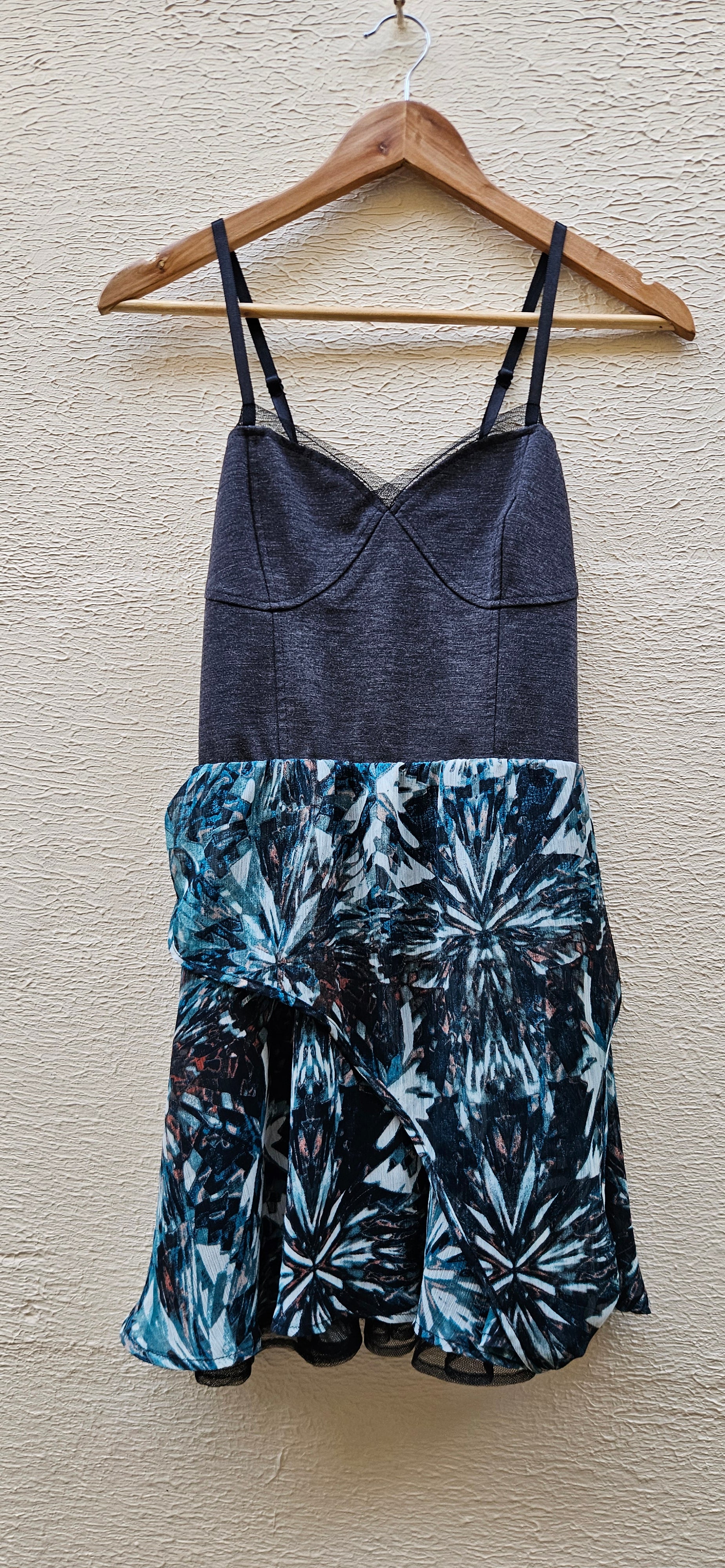 Gray Floral Dress