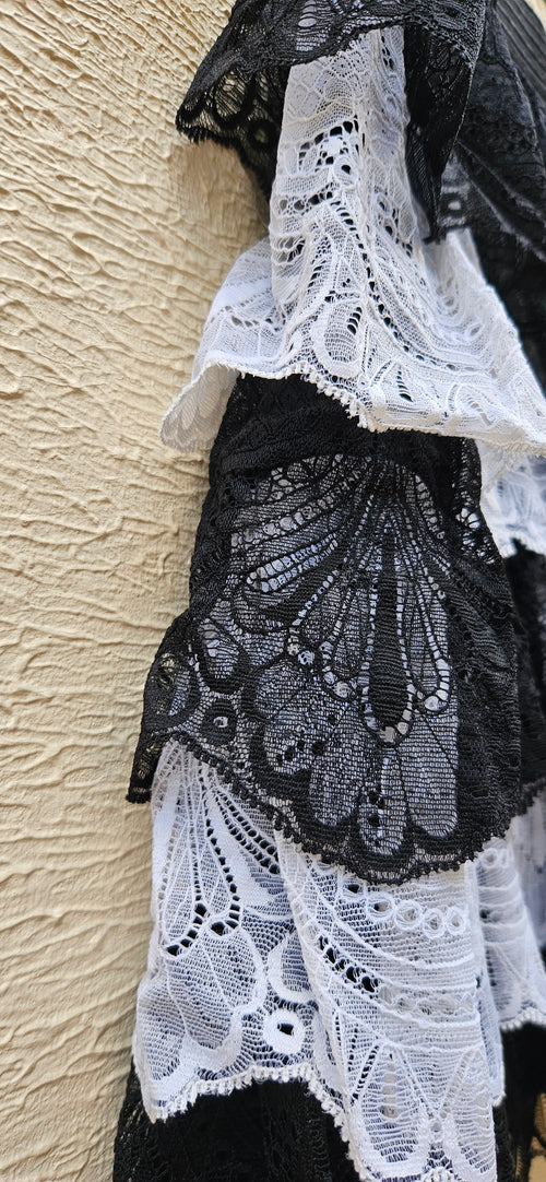 B/W Ruffle Skirt