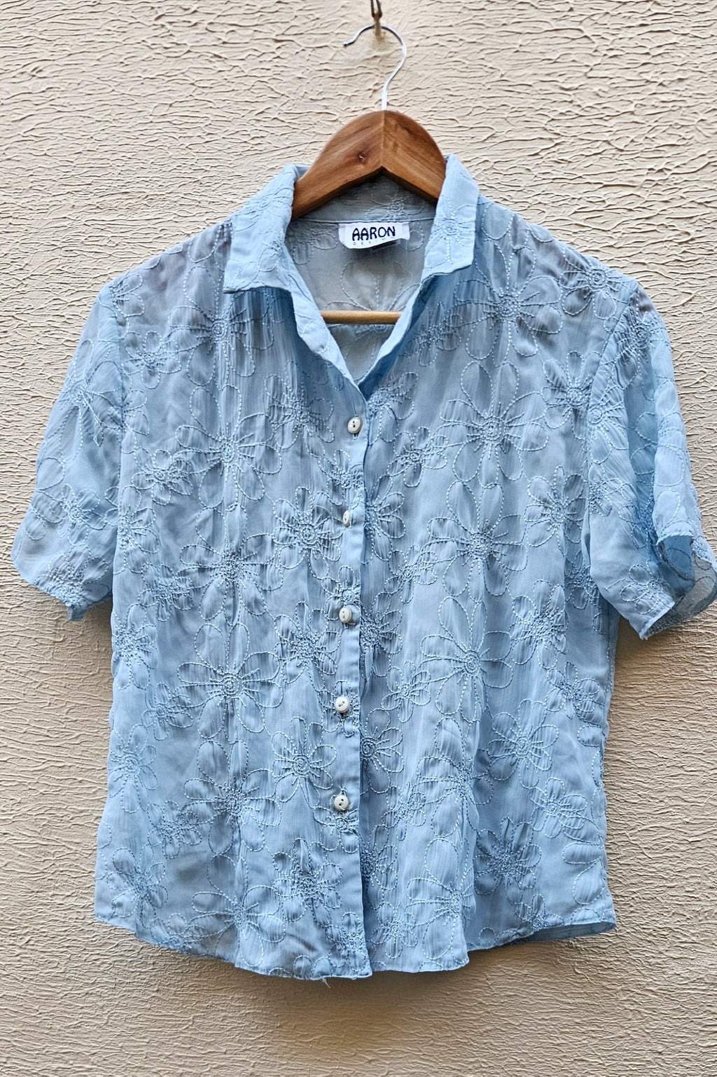 Sky Blue Embroidered Blouse