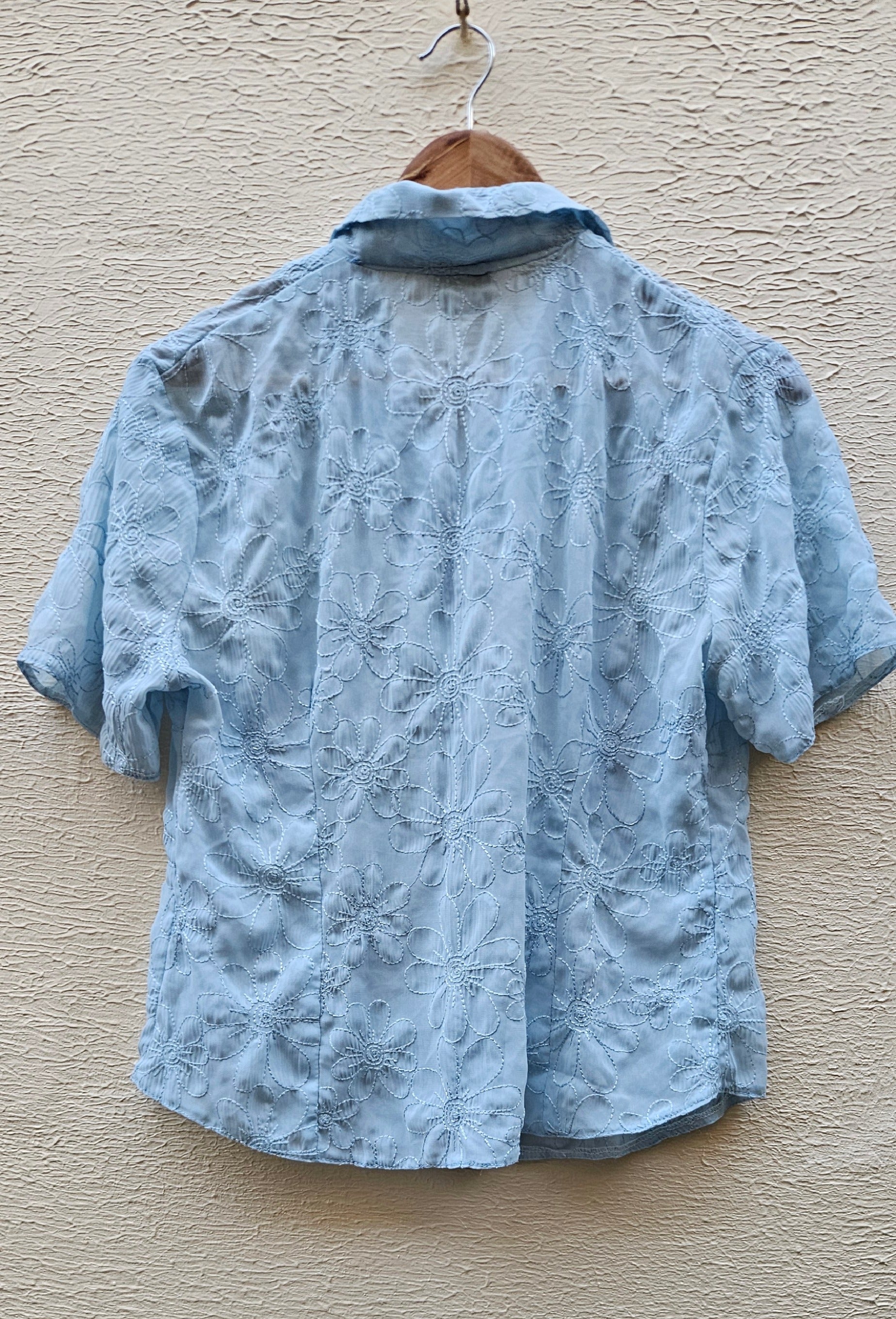 Sky Blue Embroidered Blouse