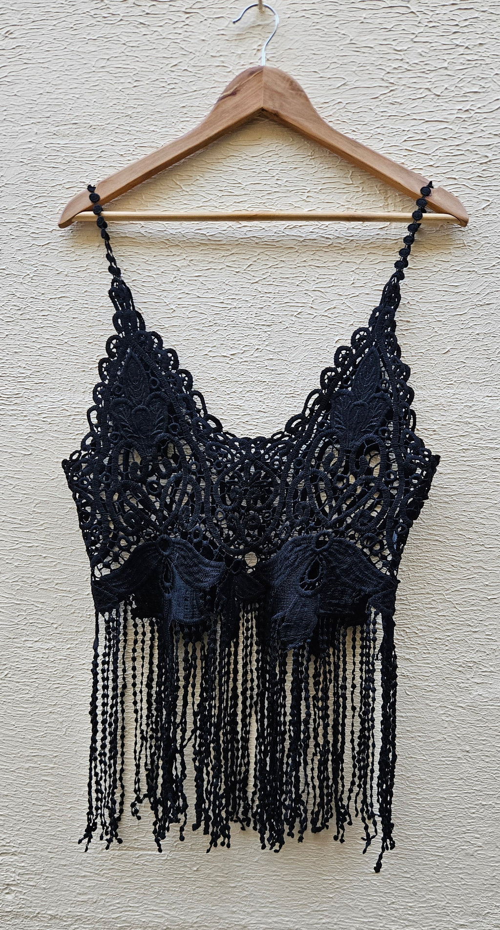 Black Crochet Bralette Top