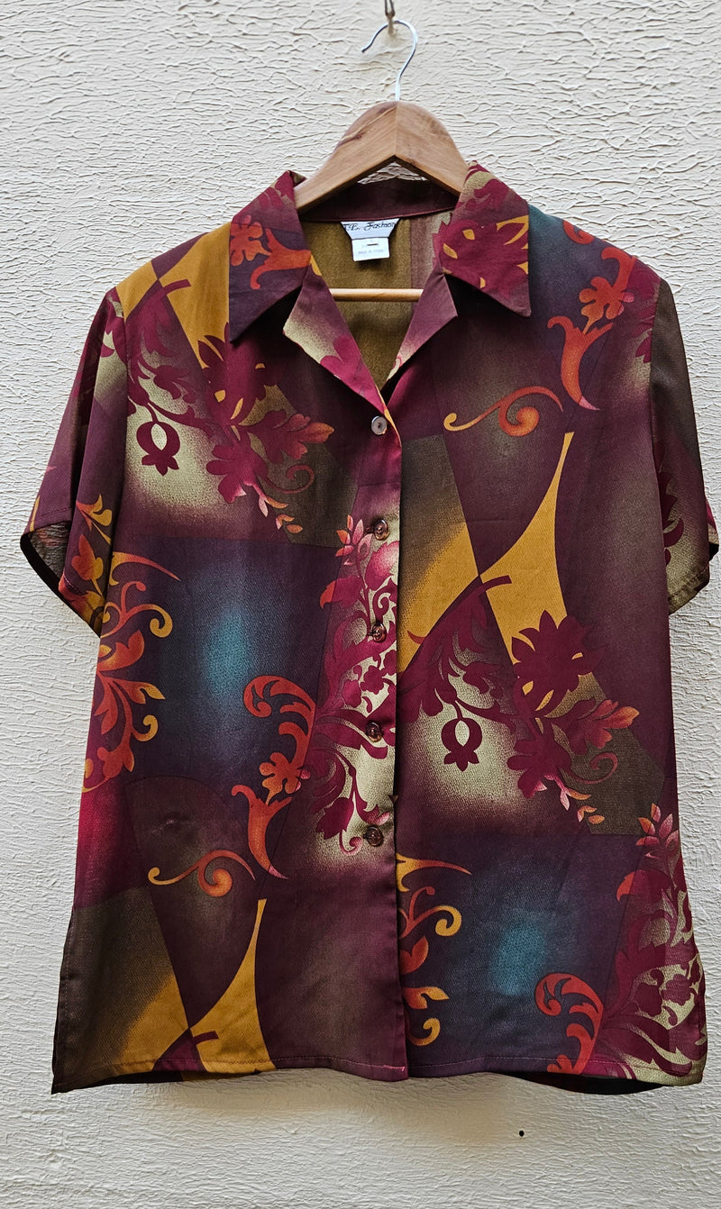 1960s Hawaiian Print Blouse