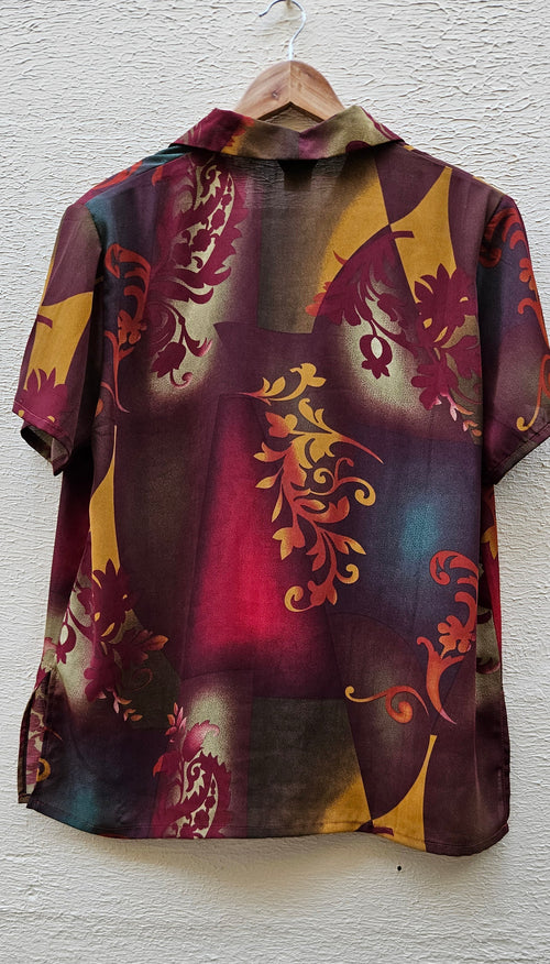 1960s Hawaiian Print Blouse