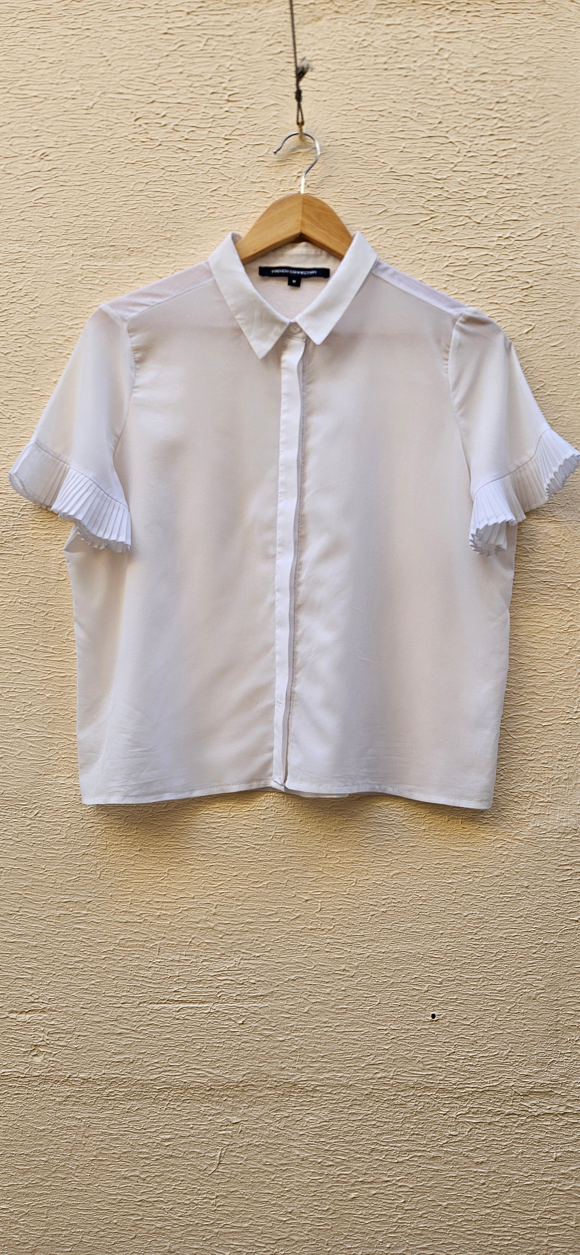 White Pleated Sleeve Blouse