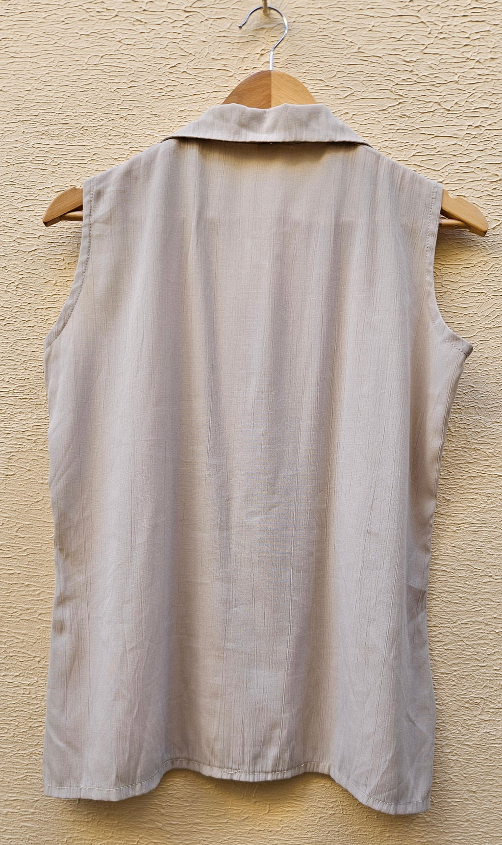 Beige Sleeveless Blouse