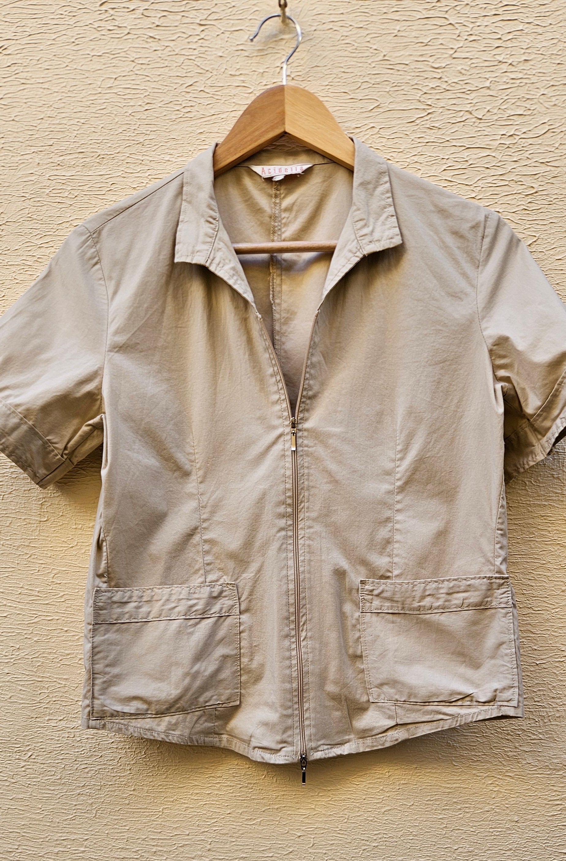 Beige Cargo Zip-Up