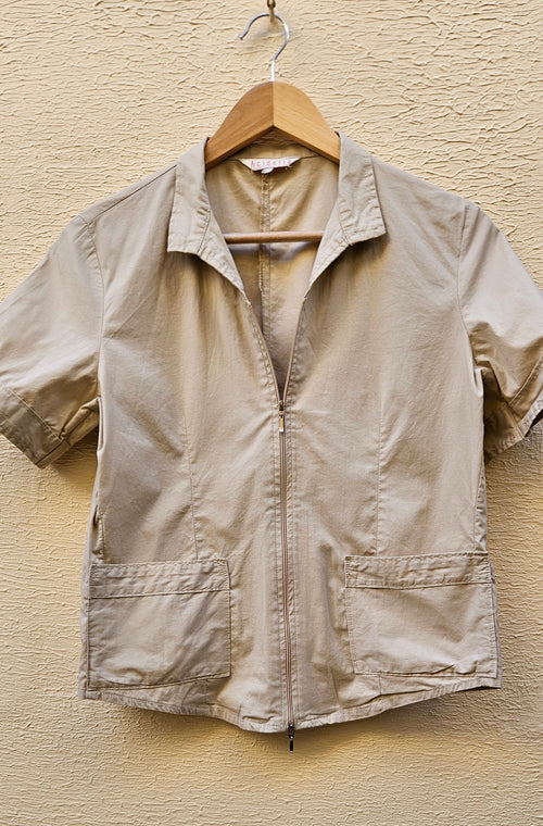 Beige Cargo Zip-Up