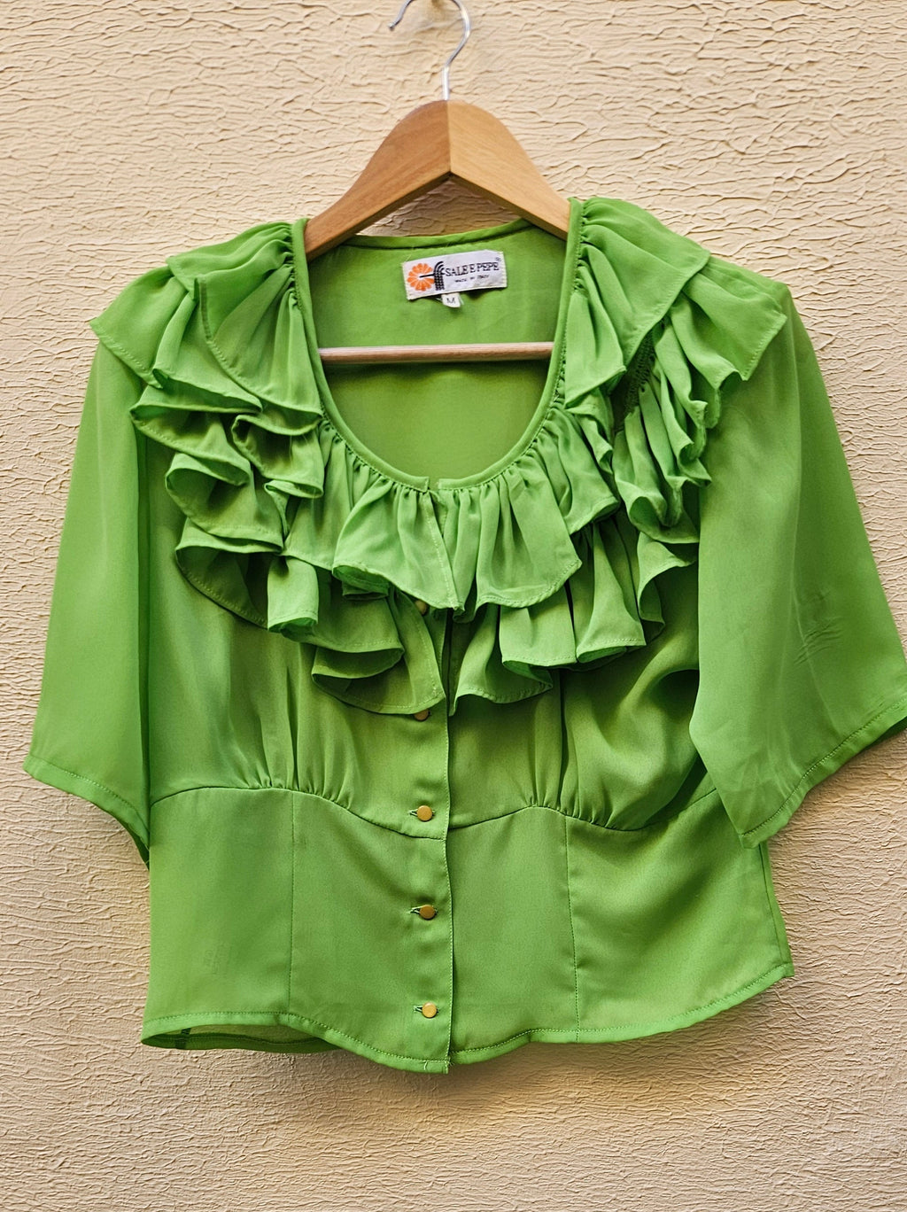 Lime Green Ruffled Blouse