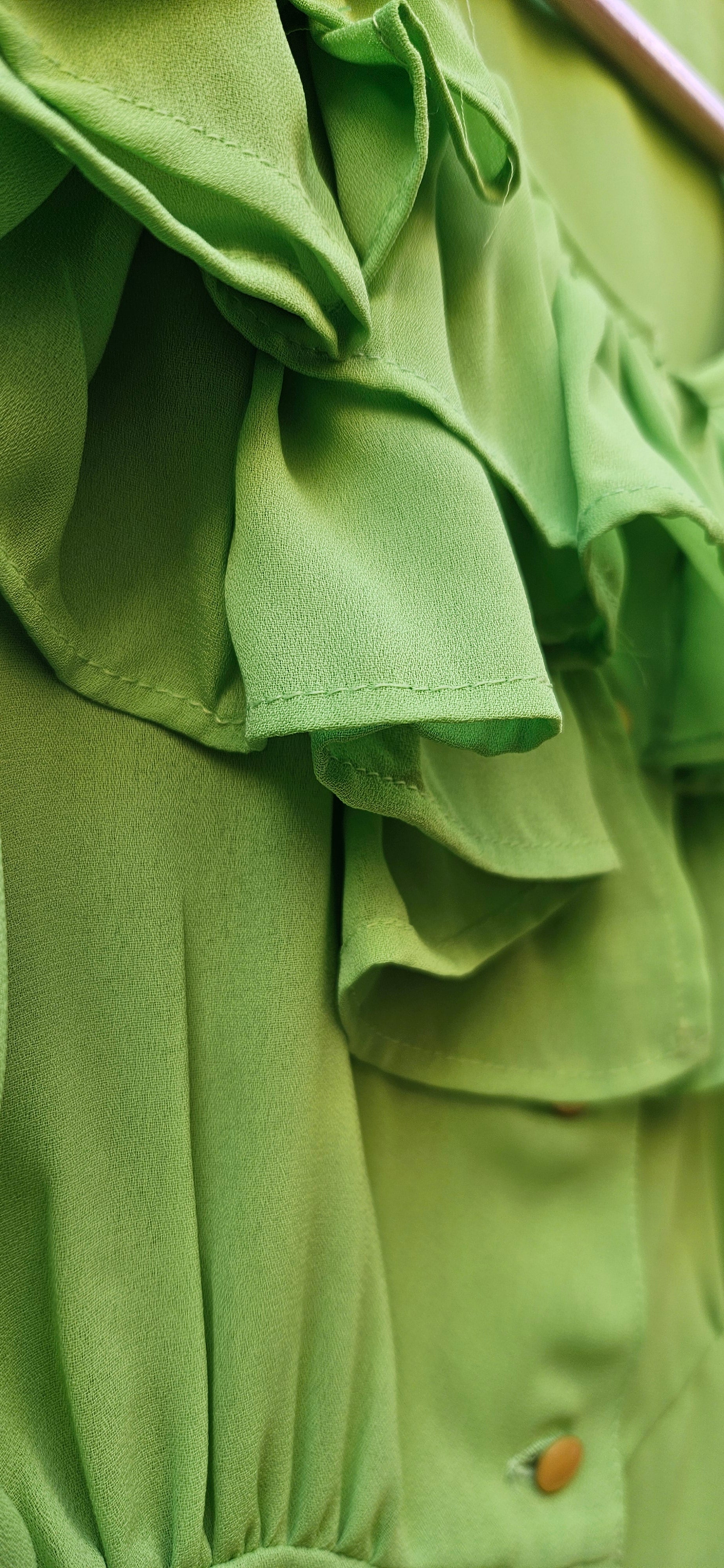 Lime Green Ruffled Blouse