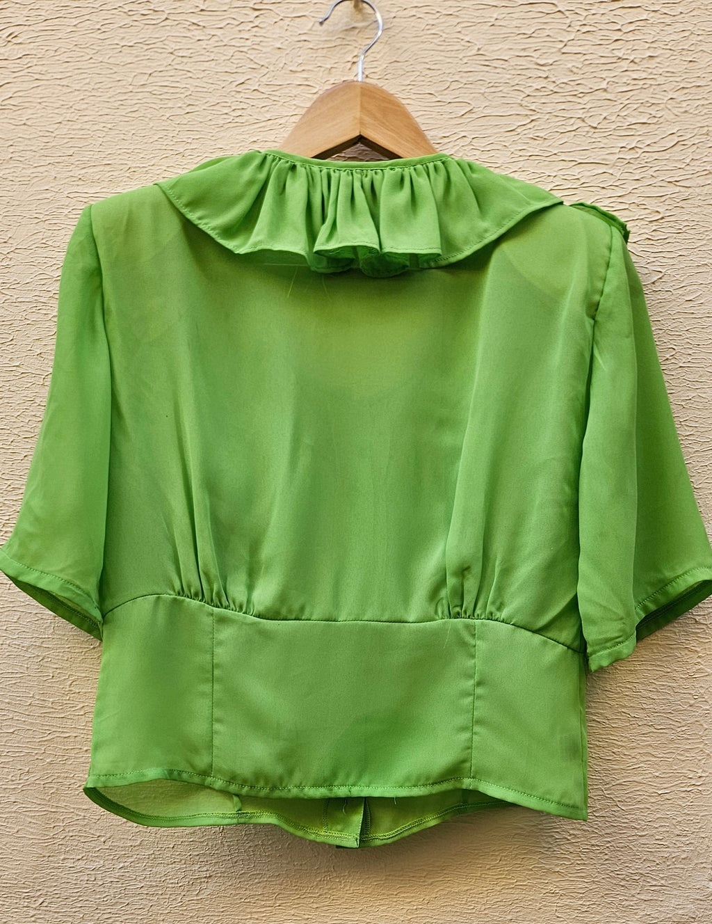 Lime Green Ruffled Blouse