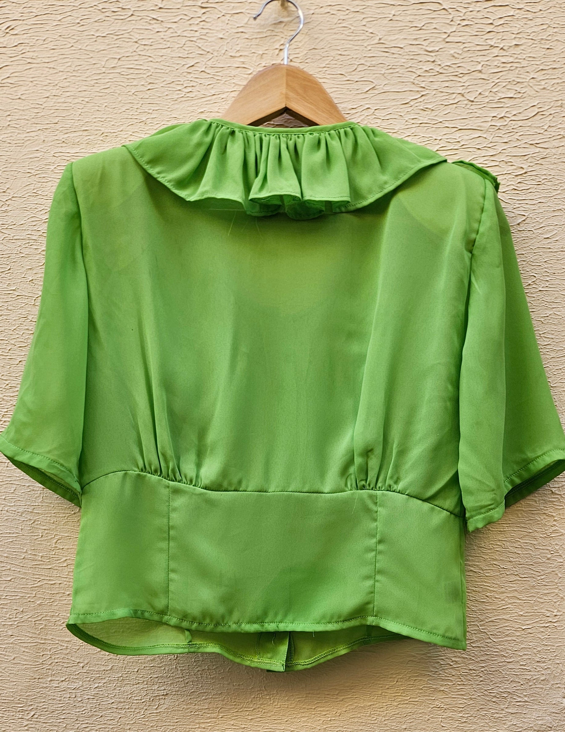 Lime Green Ruffled Blouse