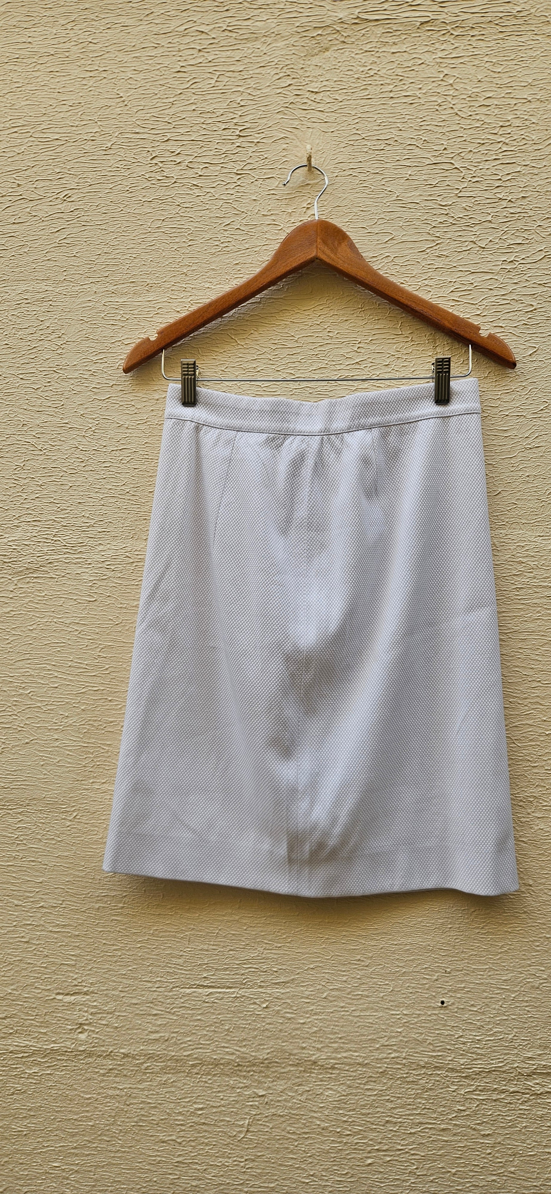 White Textured Skirt