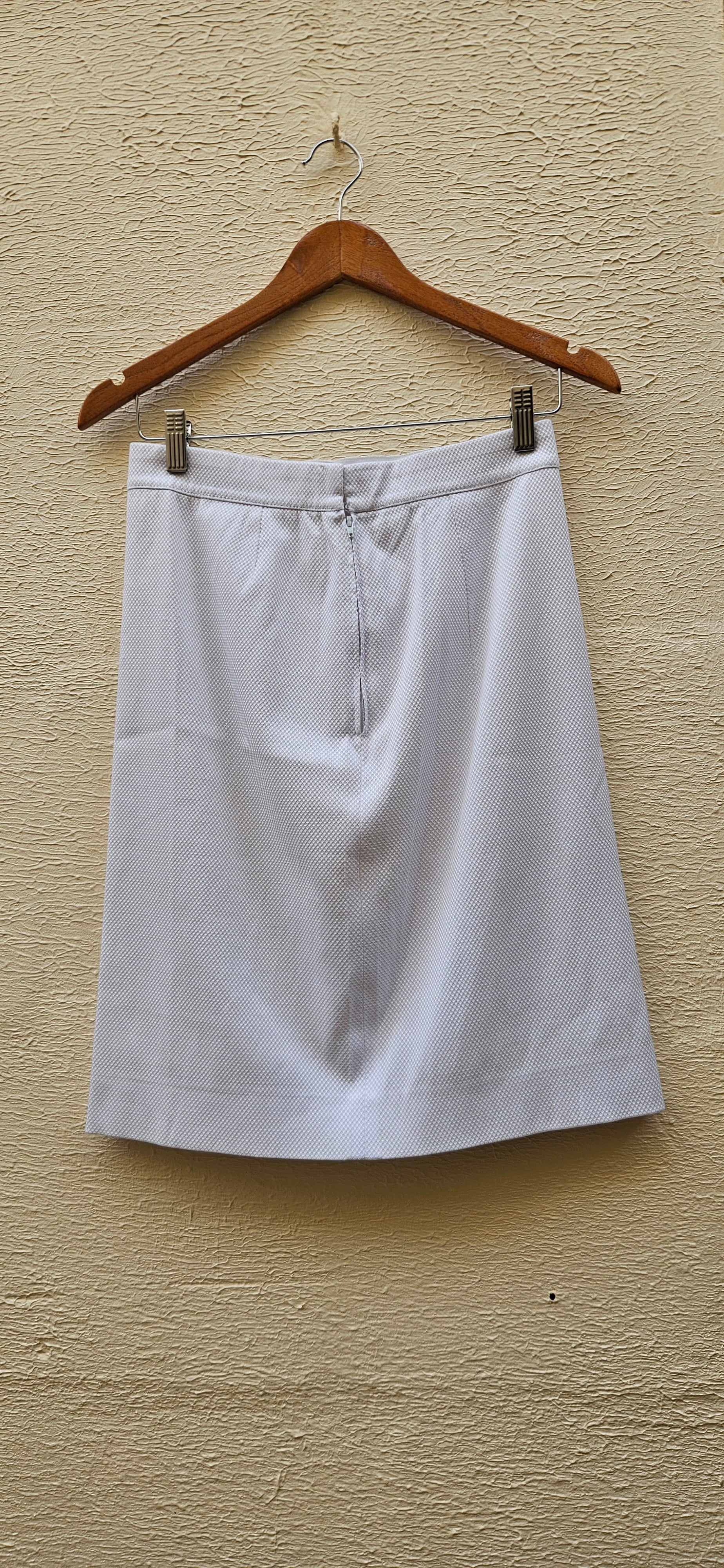 White Textured Skirt