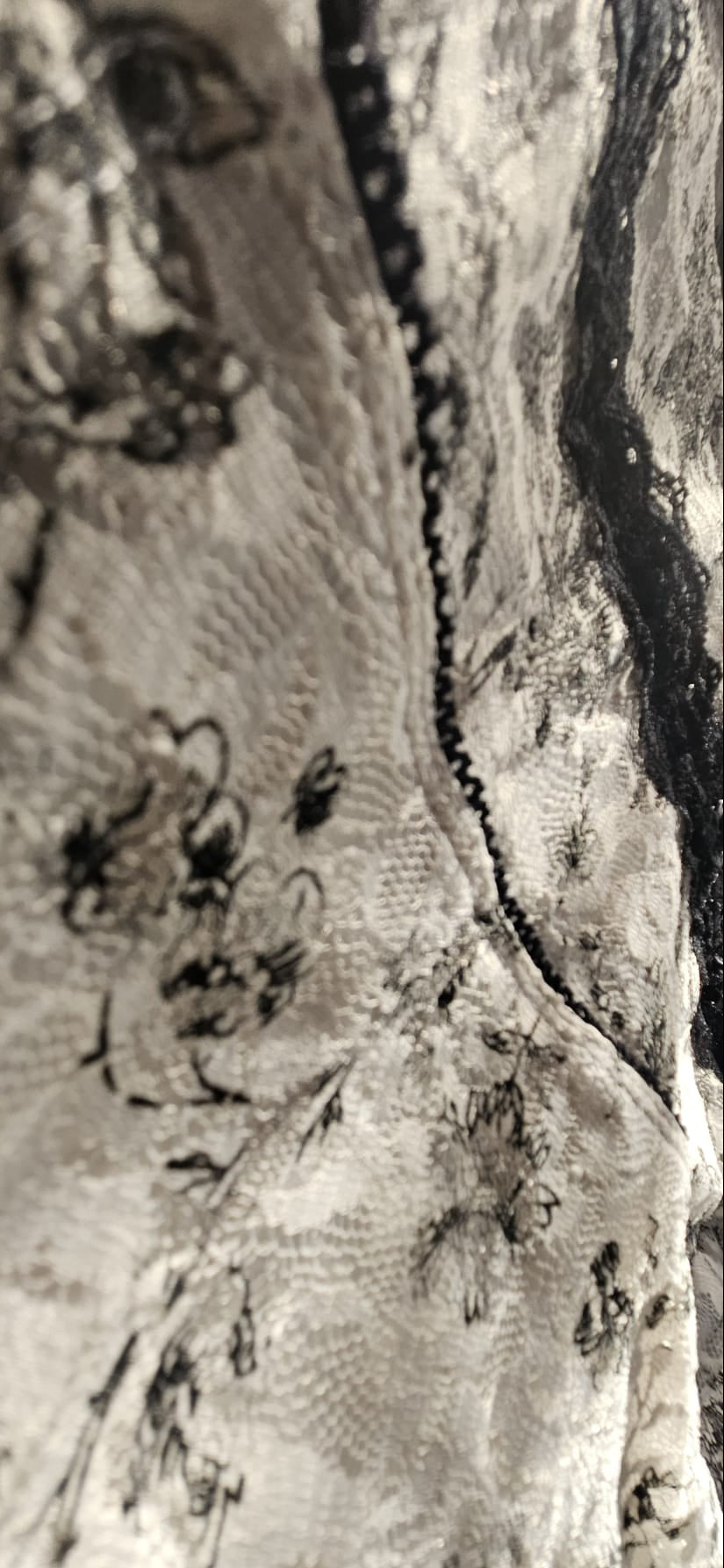 Close-up of textured floral top 