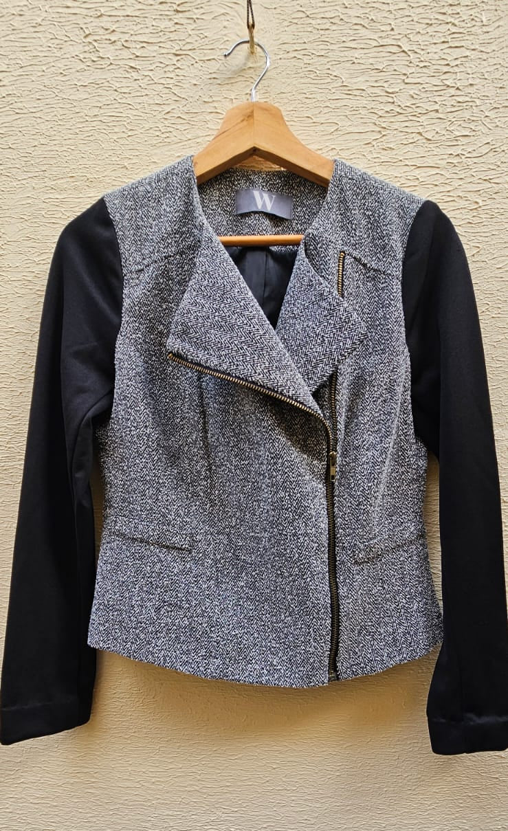 Grey & Black Moto Jacket