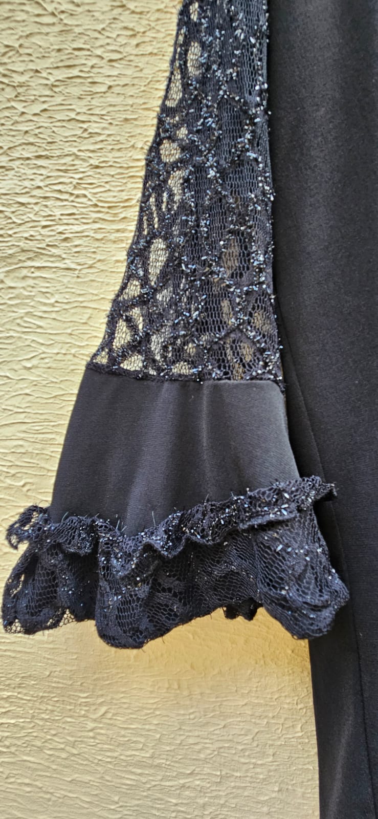 Black Lace Sleeve Blouse