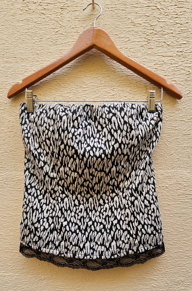 Black & White Abstract Print Tube Top