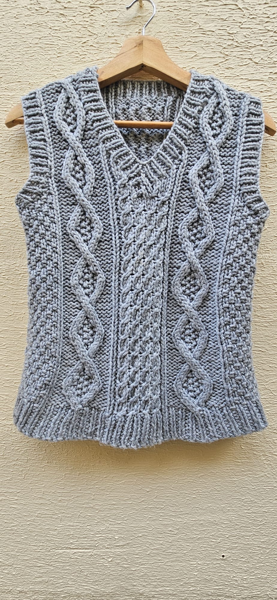 Grey Hand-Knitted Vest