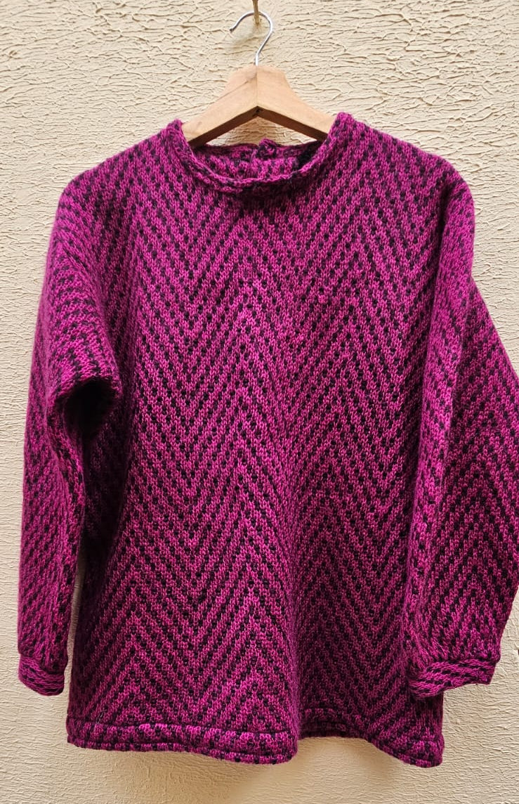 Hot Pink Geometric Sweater