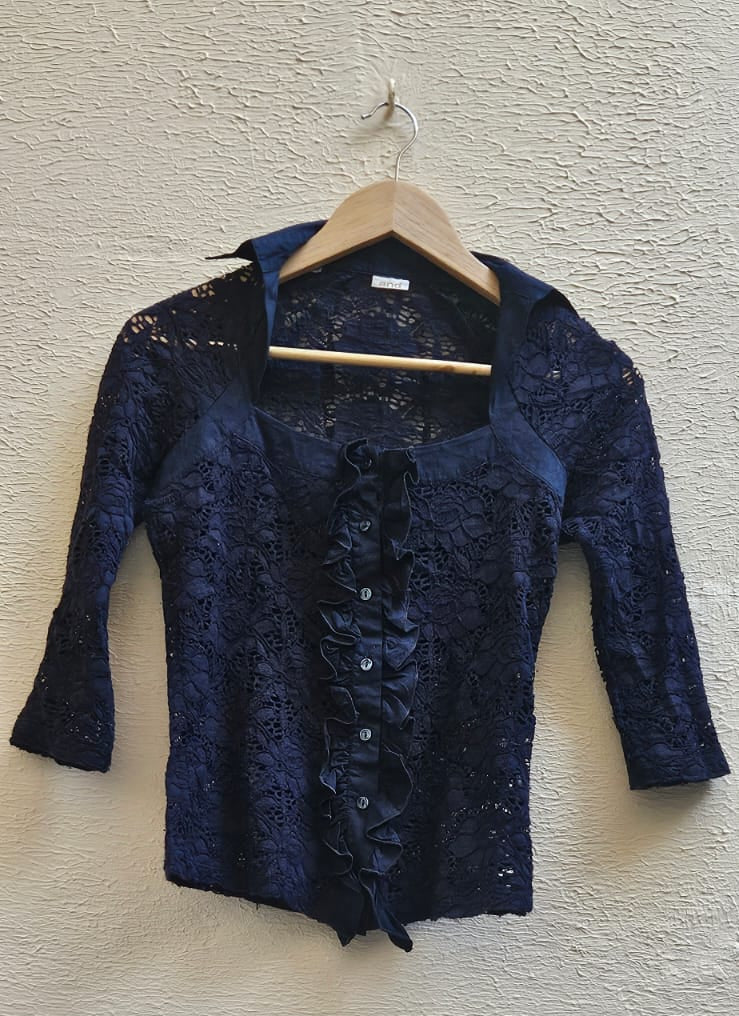 Navy Lace Top