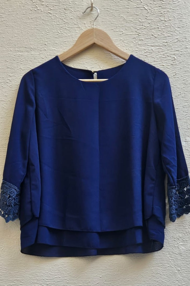 Navy Lace Blouse