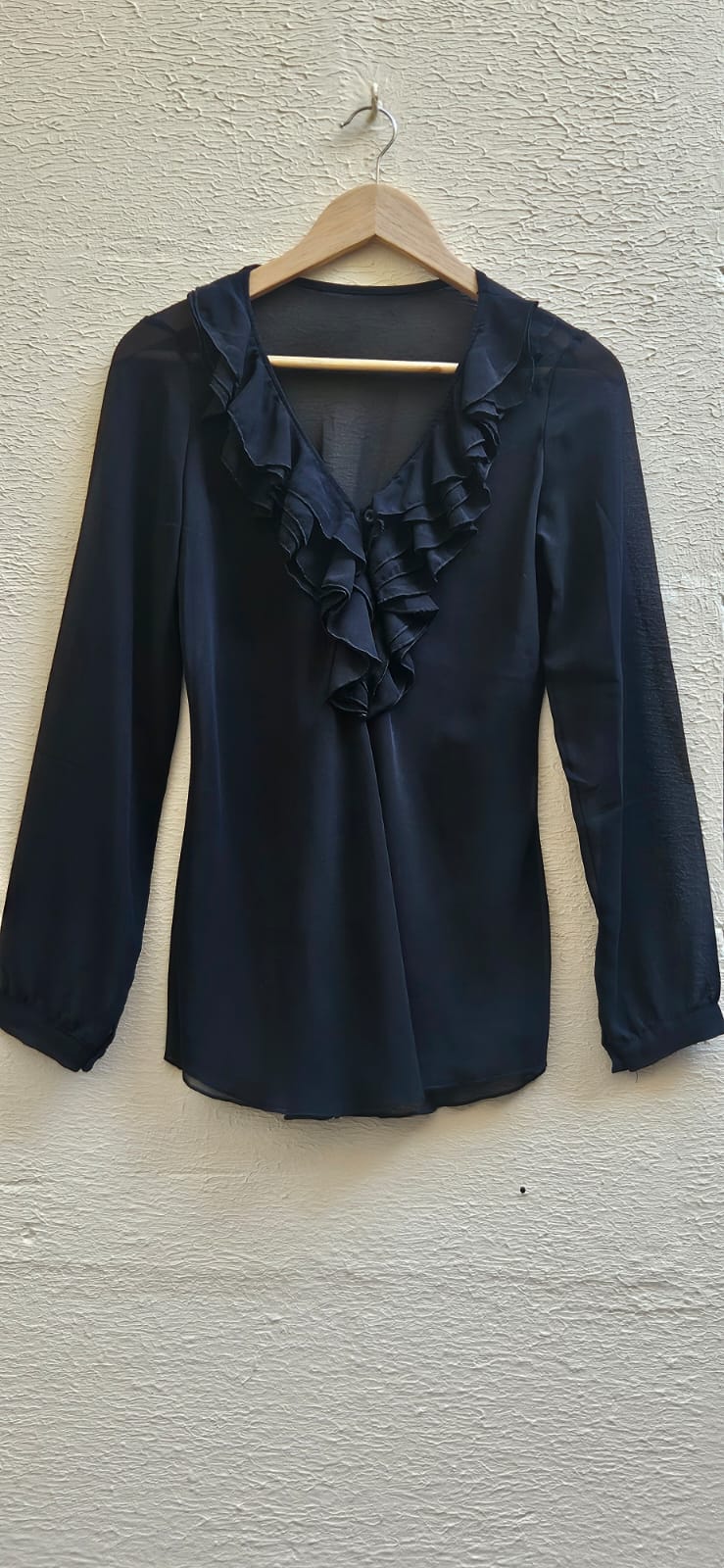 Black Ruffled Blouse