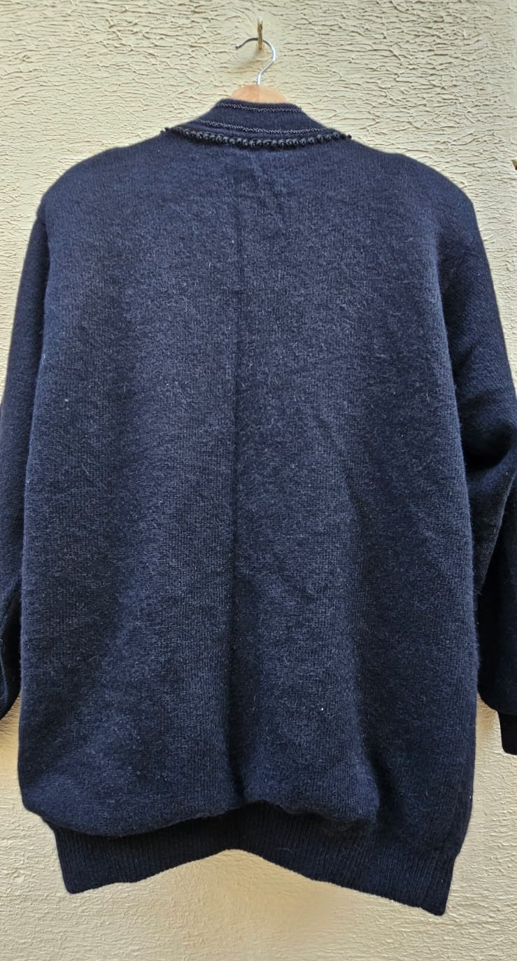 Black Embroidered Cardigan