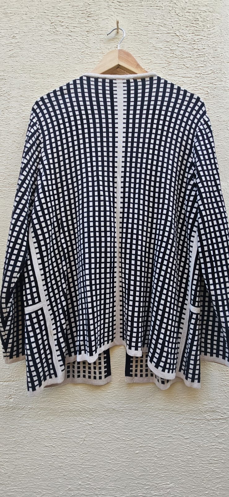 Black/White Checked Cardigan