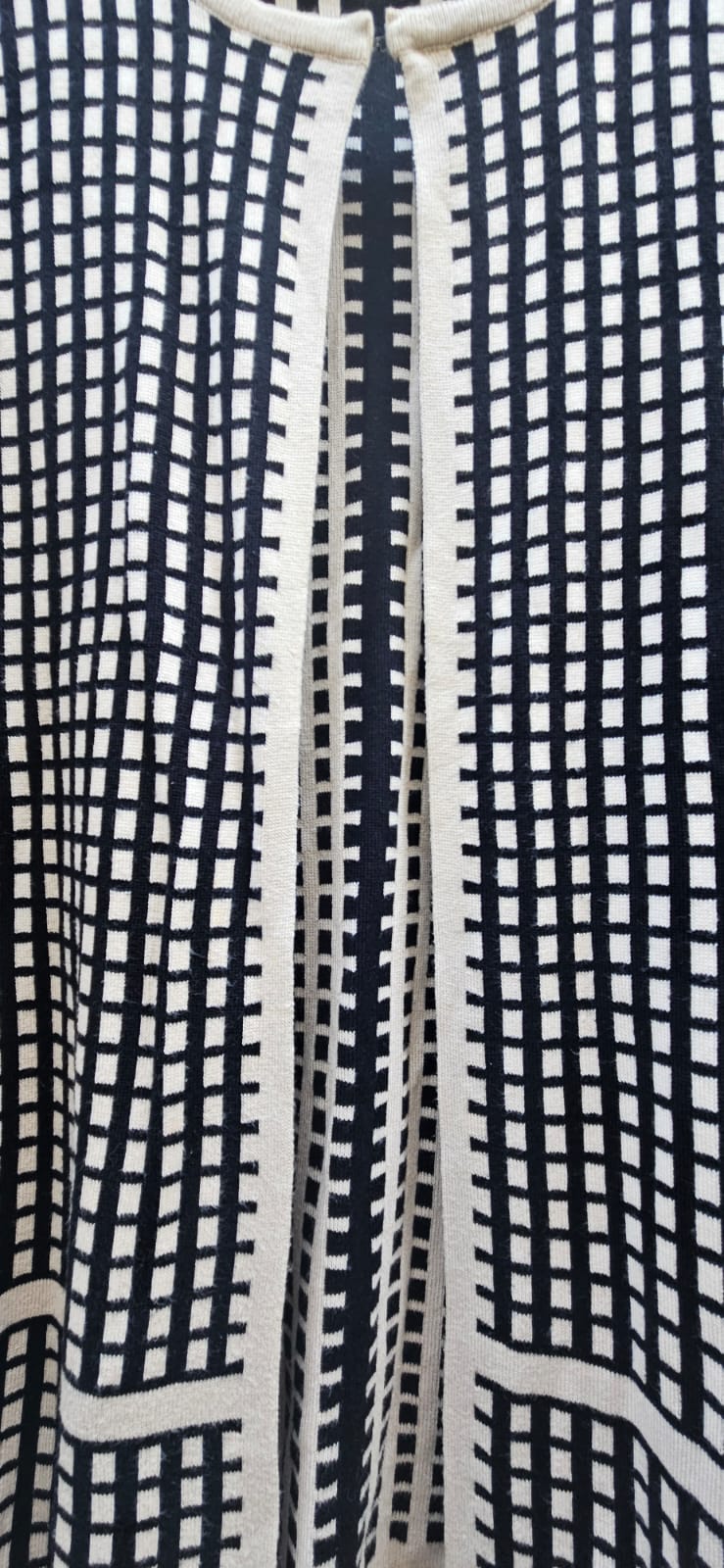 Black/White Checked Cardigan