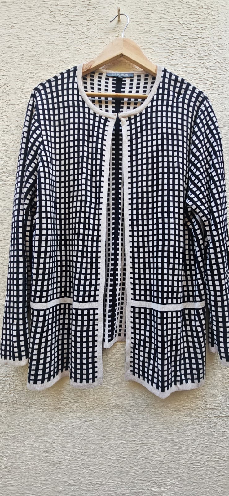 Black/White Checked Cardigan