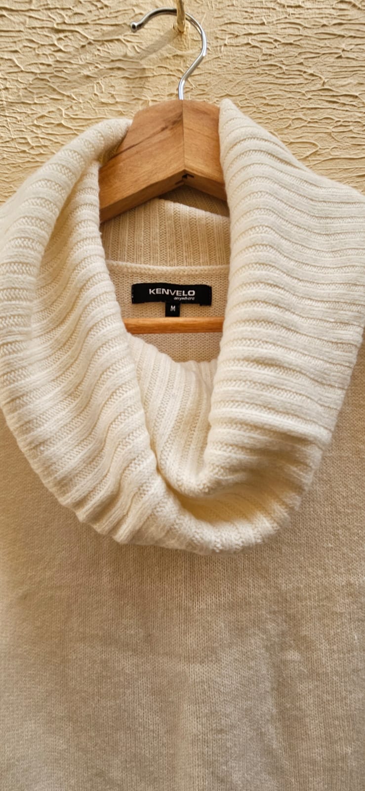 Cream Cowl Neck Sleeveless Sweater