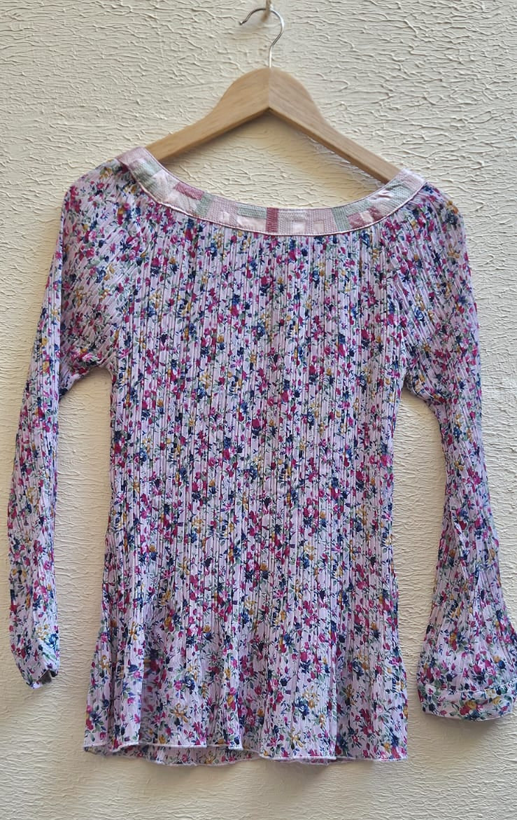 Pink Floral Long Sleeve Top