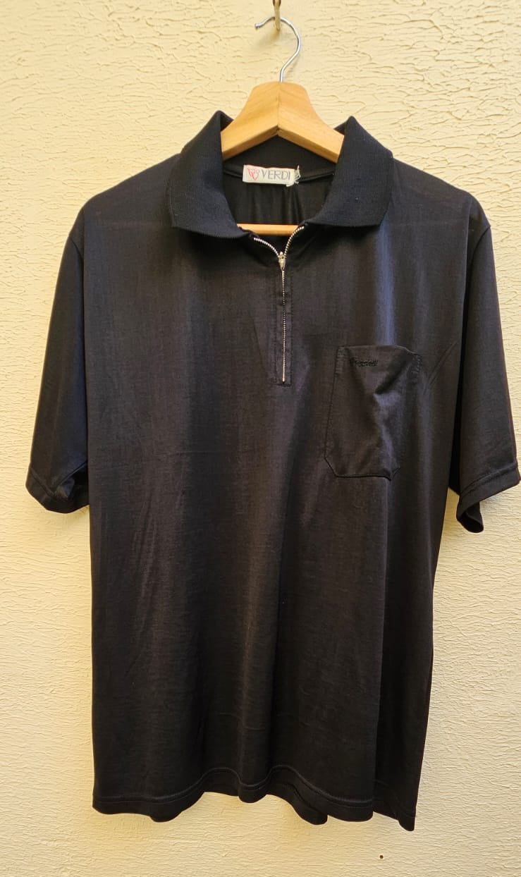 Black Quarter-Zip Polo T-Shirt