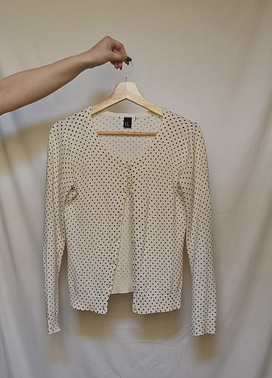Cream Polka Dot Cardigan