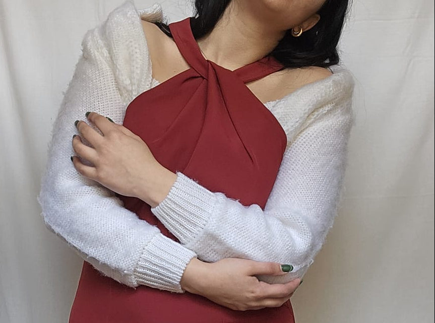 Burgundy Halter Dress