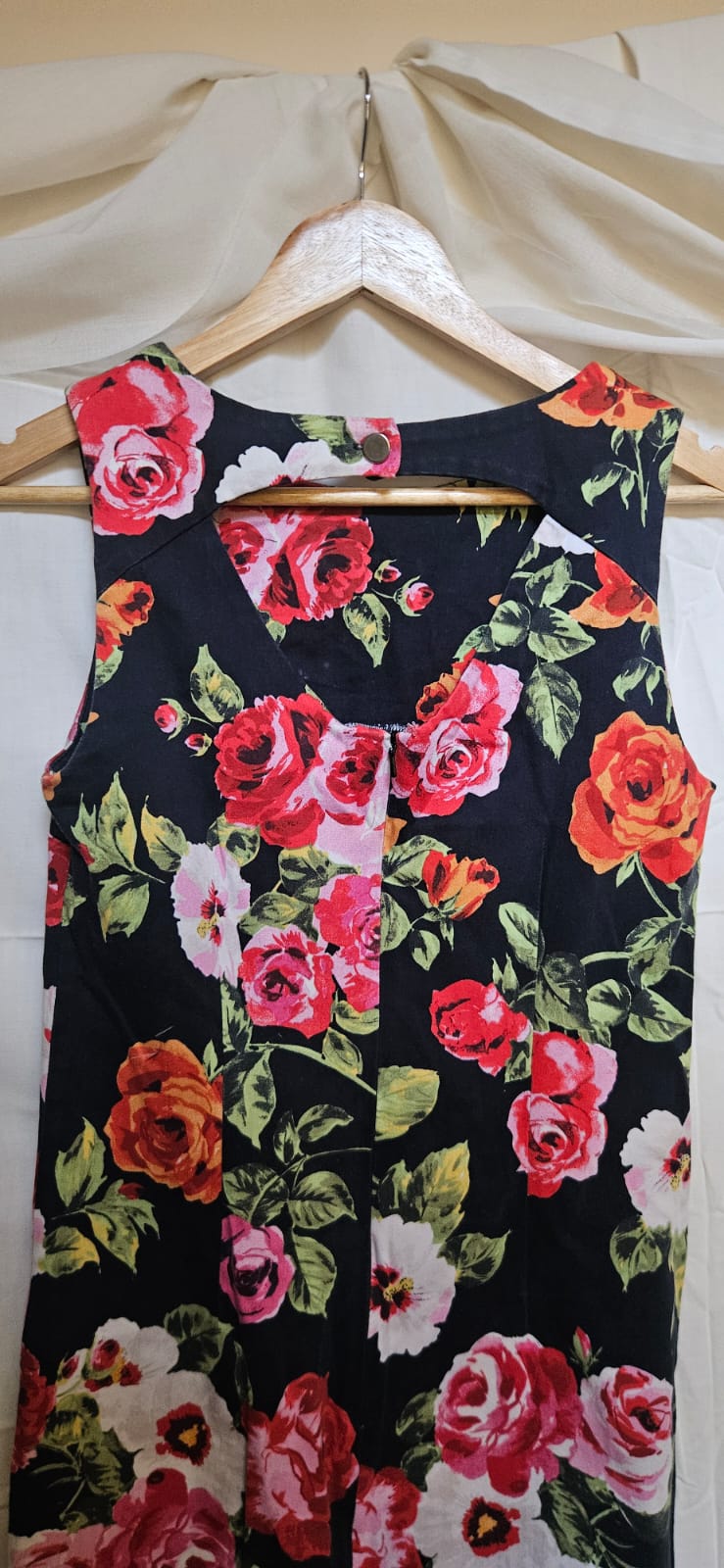 Black Floral Midi Dress