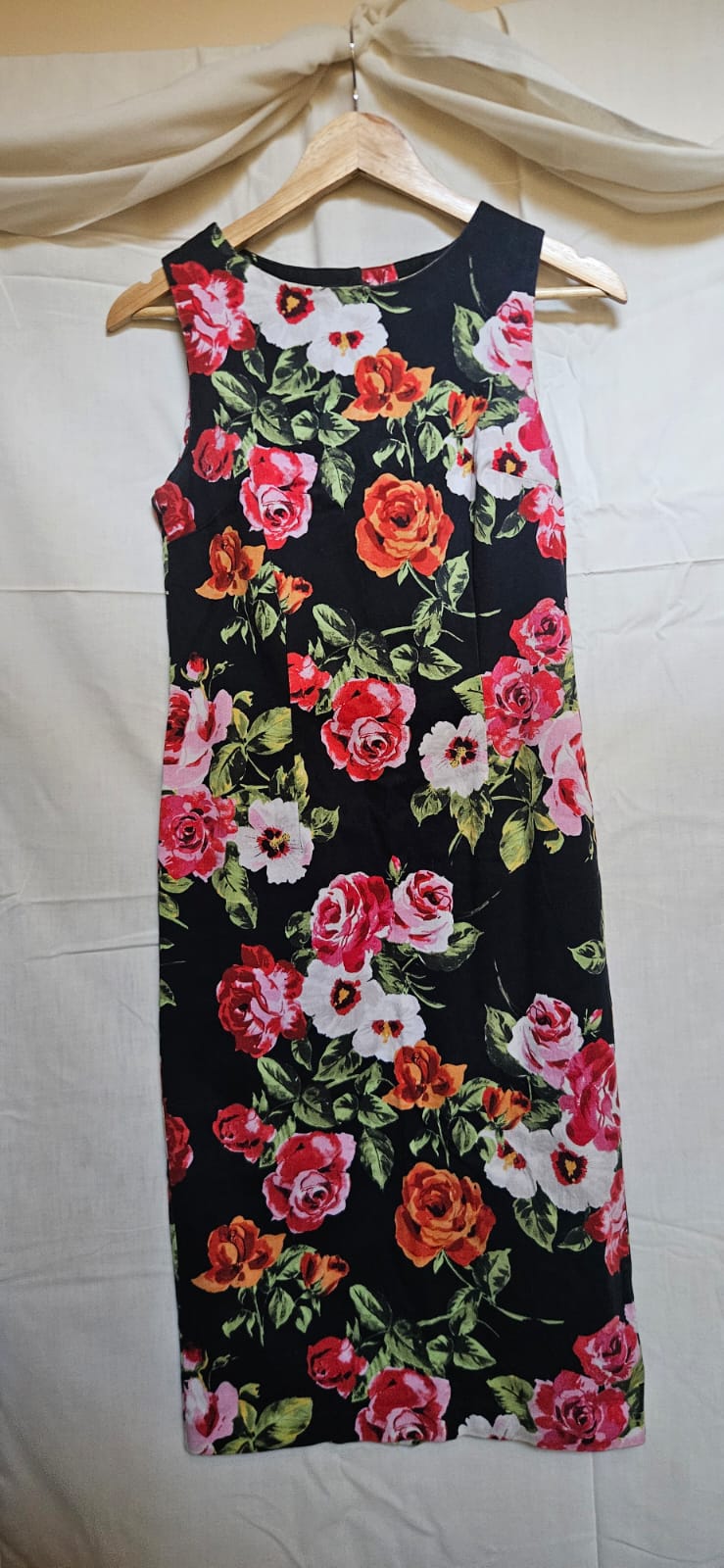 Black Floral Midi Dress