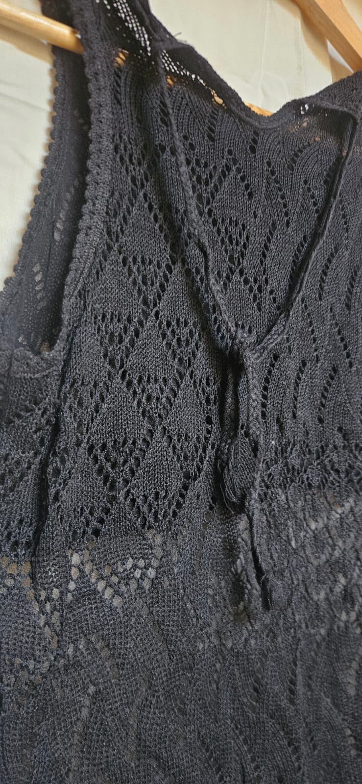 Black Lace Crochet Top