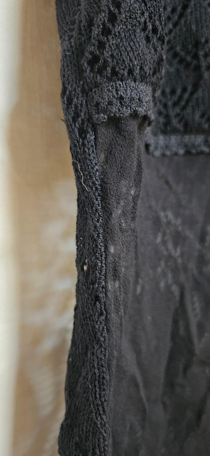 Black Lace Crochet Top