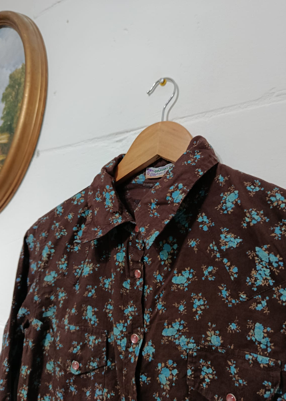 Terranova Brown Floral Button-Down Shirt - Size XS-S
