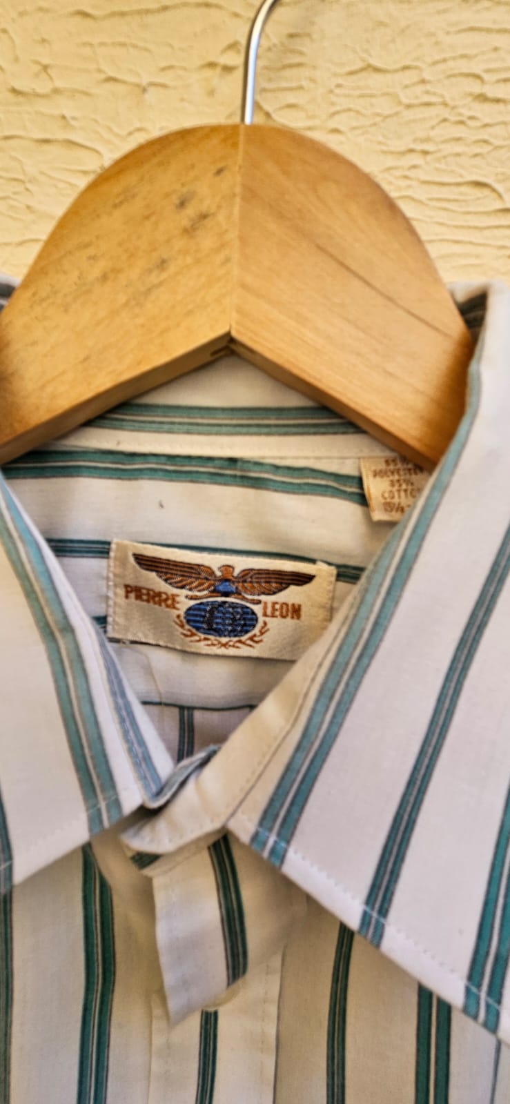 White & Teal Striped Shirt