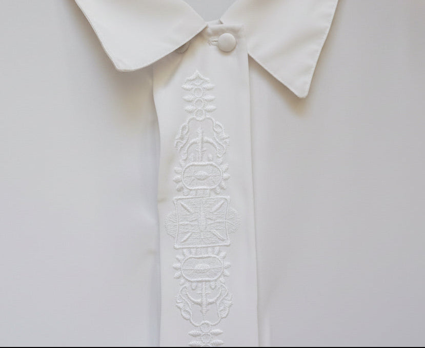 White Lace Collar Shirt