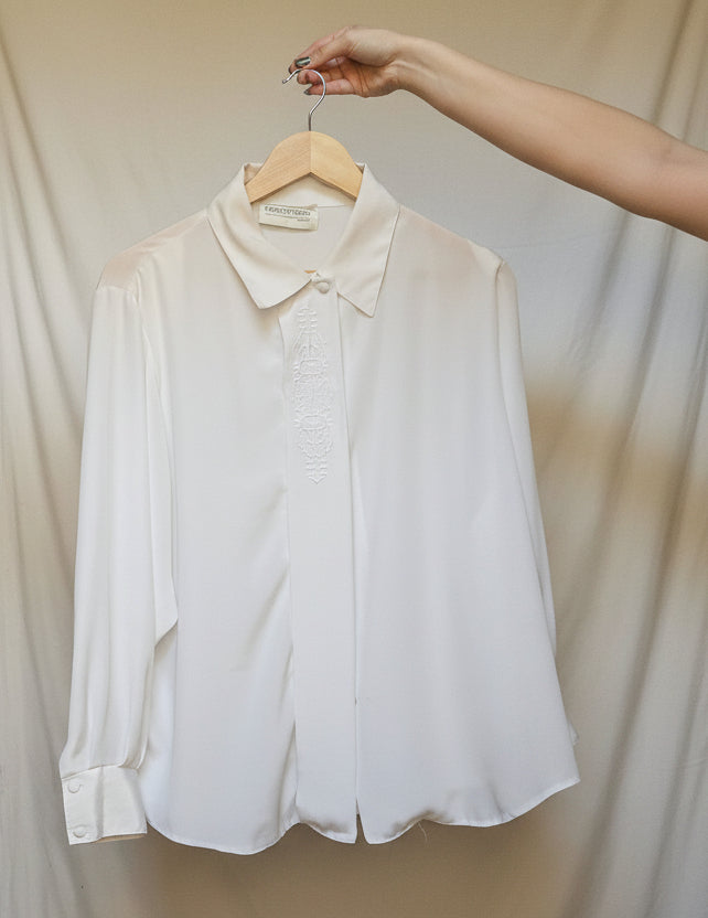 White Lace Collar Shirt