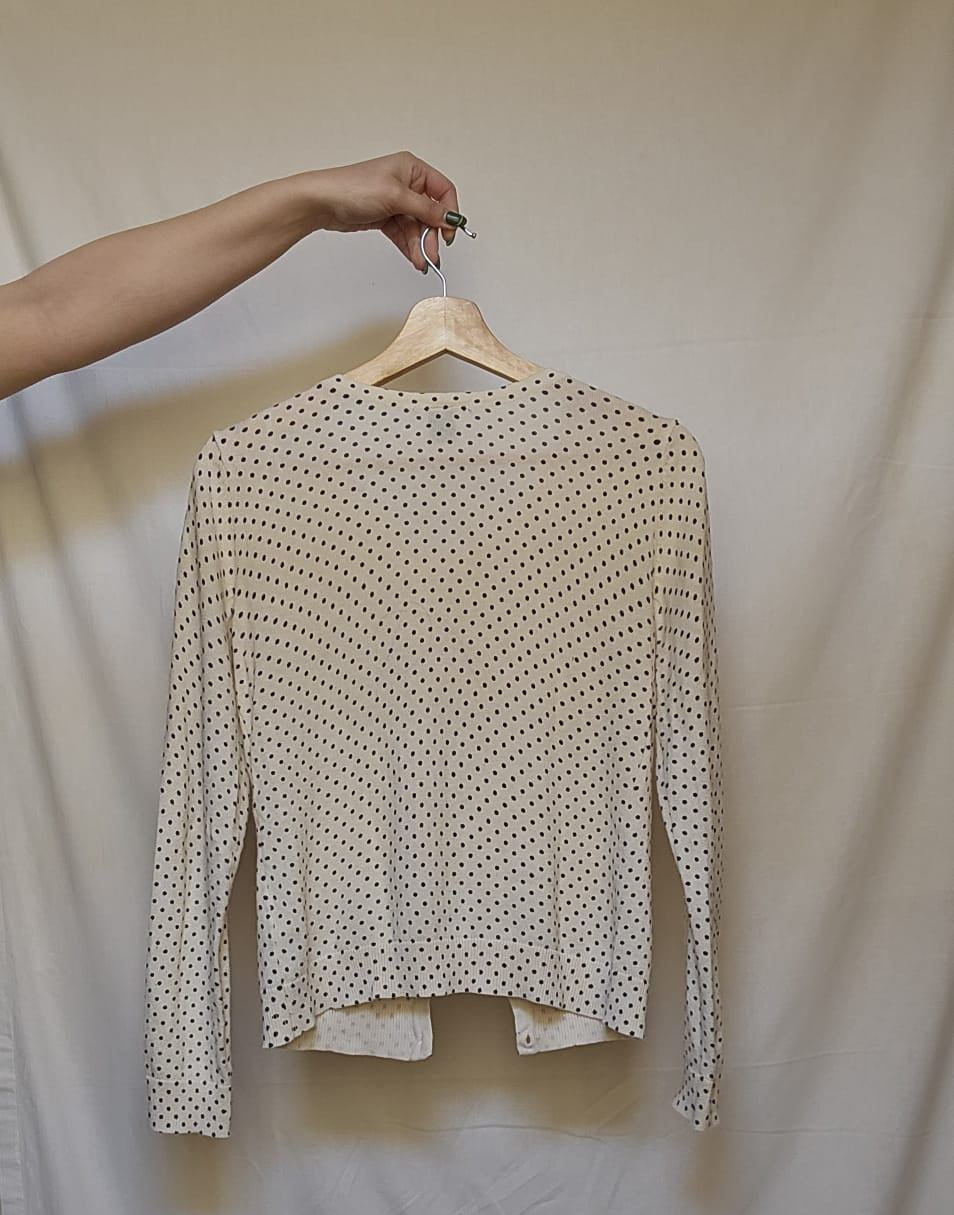 Cream Polka Dot Cardigan