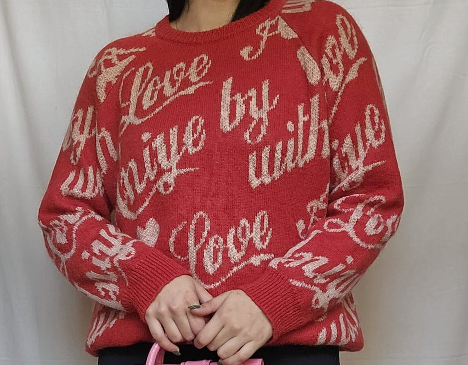 Vintage Love Script Sweater