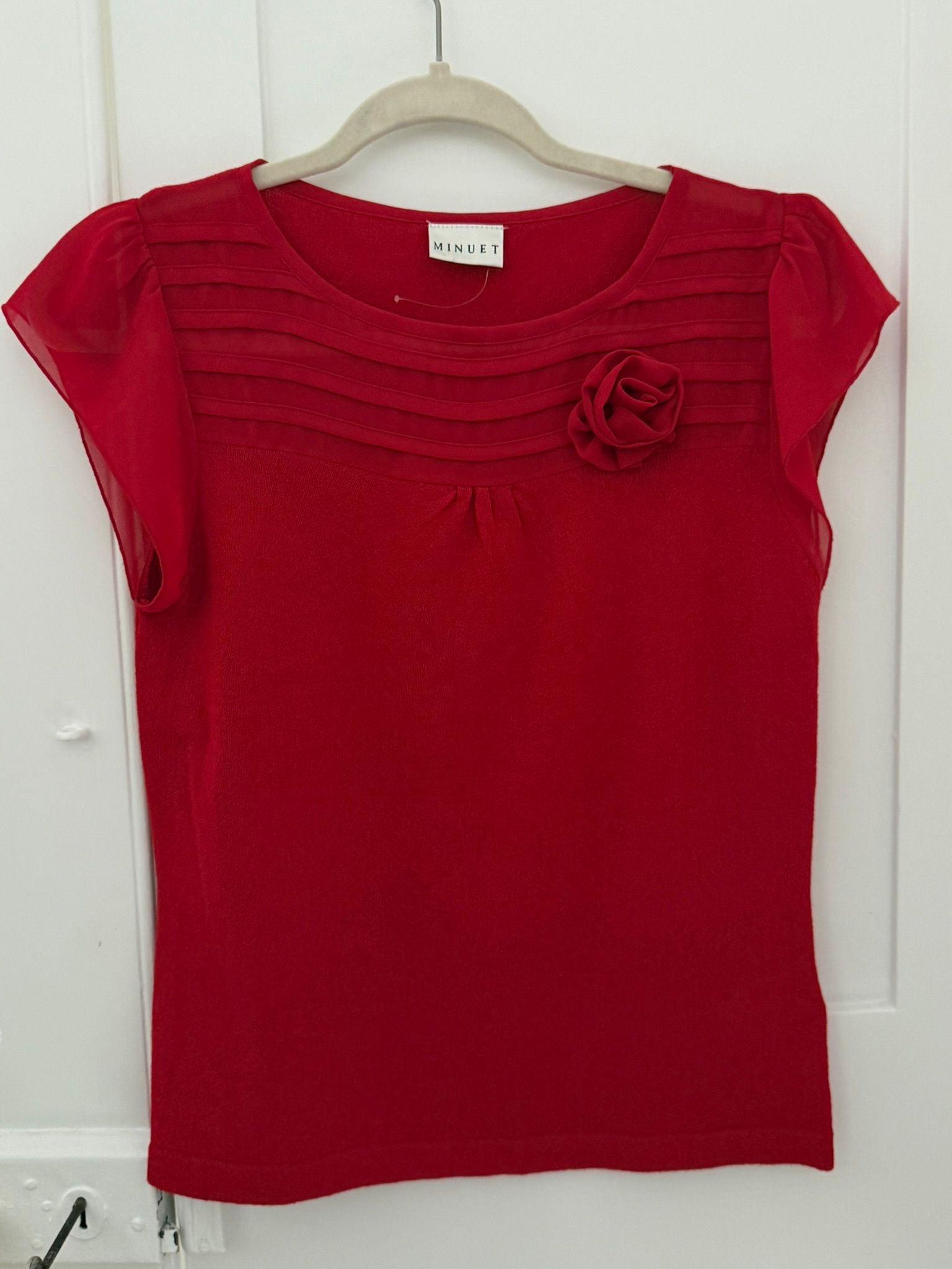 Minuet Red Rose Top Size 10/12 — Poppy's Closet