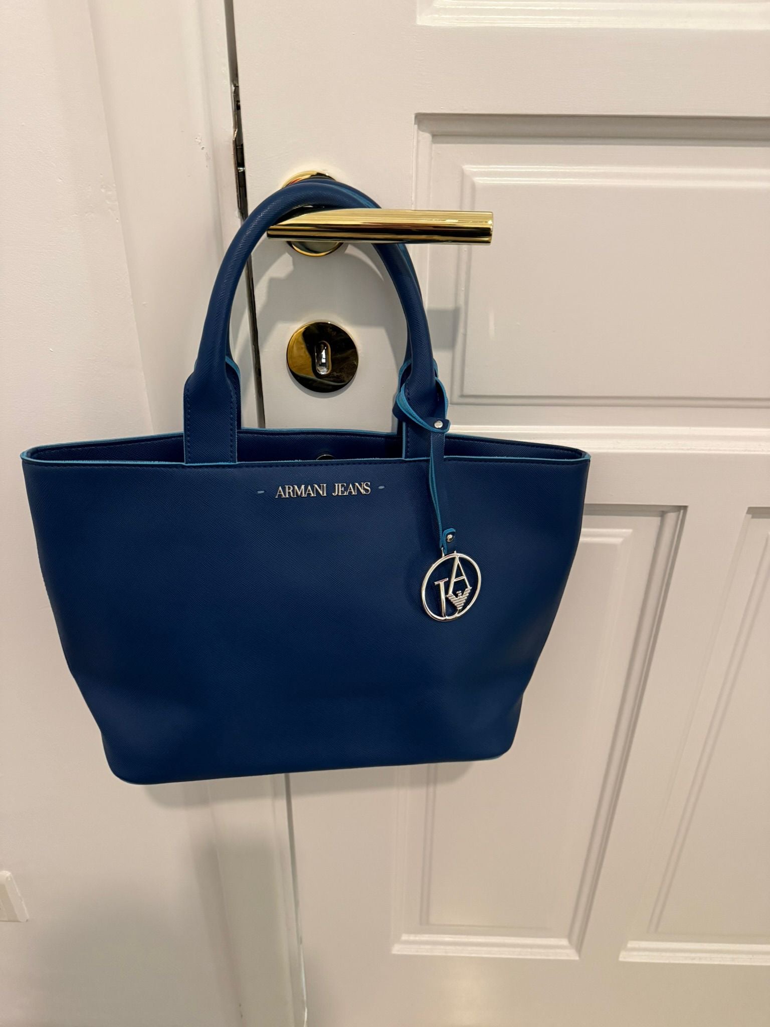 Armani Jeans Blue Tote Bag — Poppy's Closet